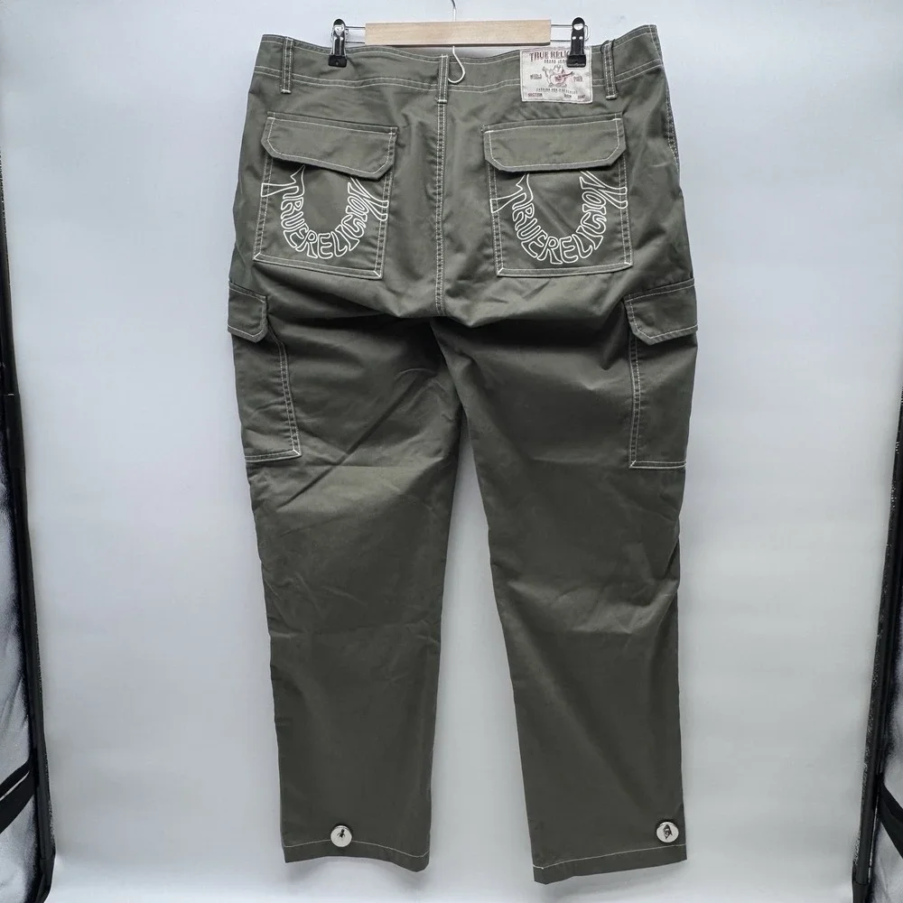 True Religion Cargo Pants Men's 36 Kalamata Green Style 700820 MSRP $169 NWT